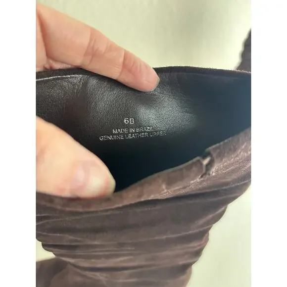 Talbots Chocolate Brown Ruched Suede Boots Size 6 - Picture 12 of 12